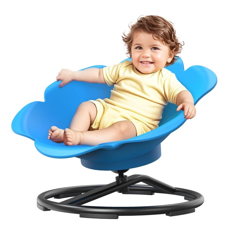 Photo 1 of RetroAudio Spinning Chair for Autistic Kids Sensory Swivel Chairs Sensory Toys for Kids with Autism &ADHD Children Sit and Spin Toys for Toddlers 3+ Training Body Coordination Flower (Blue)
