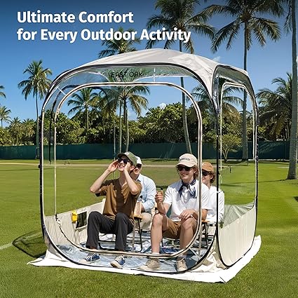 Photo 1 of Sports Tent Instant Pop Up Tent Shelter with Sealed Floor Sun Shelter Clear Bubble Tent Sports Weatherproof Tent for Outdoor Watching Sport Events,Camping,Fishing (2~4Person)
