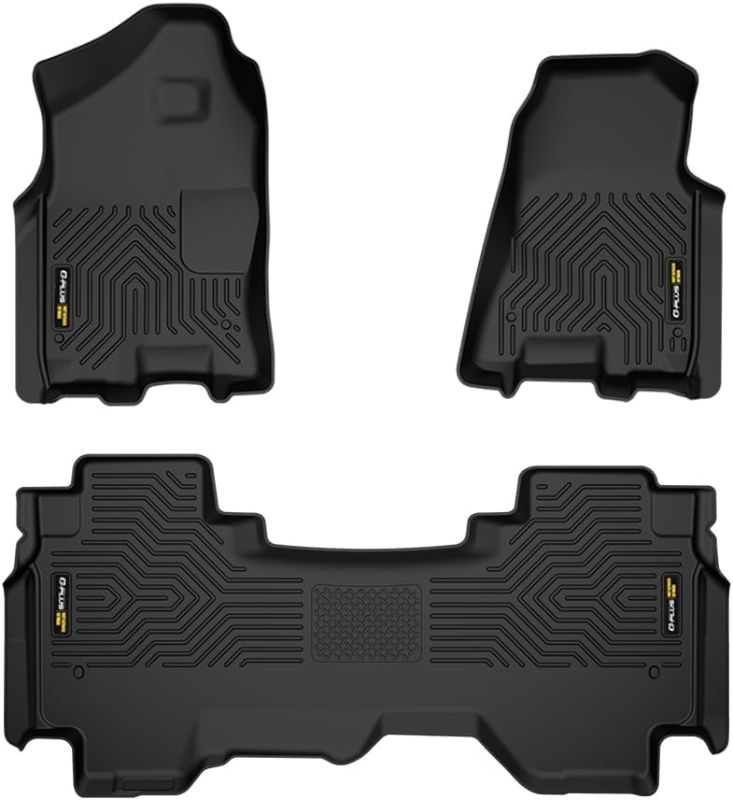 Photo 1 of G-PLUS TPE Floor Mats,Compatible with 2019-2024 Dodge Ram 1500 Crew Cab New Body (NOT Classic Models) W/o Storage,Floor Liners All Weather Full Cover Protection 1st & 2nd Row Cargo Liners Black
