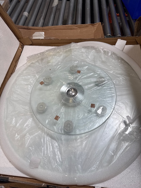 Photo 1 of 27" Round Tempered Glass Lazy Susan Turntable for Dining Table Large Tabletop- 360° Rotating,Smooth, Silent Rotating (27in/68cm)
