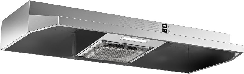 Photo 1 of FIREGAS Range Hood 36 inch Under Cabinet, Ducted/Ductless Convertible Kitchen Hood, Stainless Steel Vent Hood with LED Light,2 Speed Exhaust Fan, Silver

