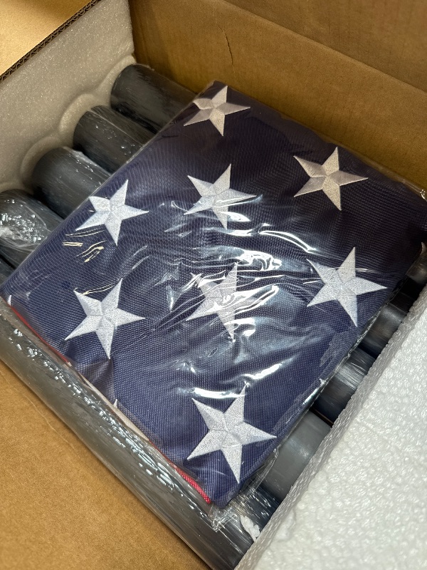 Photo 1 of 11 Gauge Heavy Duty Flagpole Kit with 136 LED Solar Light, 20FT Extra Thick Flag Pole for Outside House in Ground, 120MPH Wind Tested, 3x5 Thickened USA Flag for Outdoor
