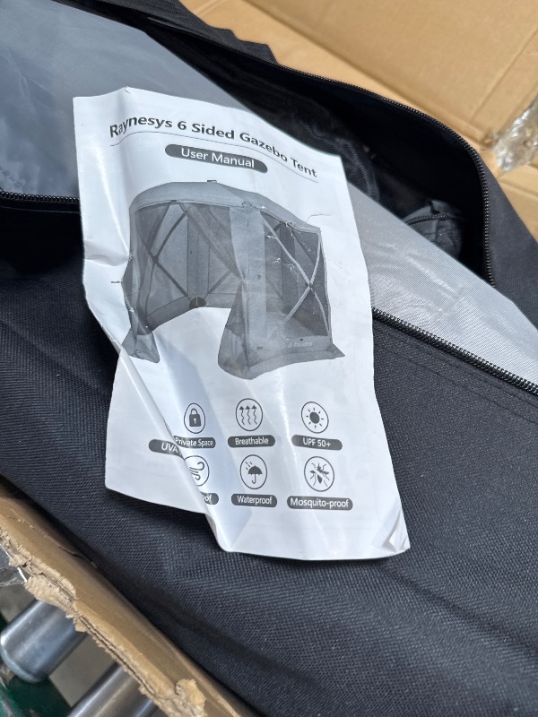 Photo 1 of 6 Sided Pop Up Gazebo Tent, Camping Screen Tent for 6-8 Person Foldable, Pop-Up Canopy Shelter with Mesh Windows, UV Resistant, Quick Set, Outdoor Gazebo with 6 Removable Wind Cloths