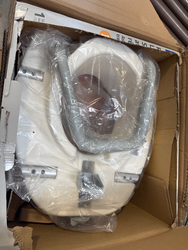 Photo 1 of Medline 5" Elongated Raised Toilet Seat, with Lock and Removable Padded Arms- A Medical Seat for Seniors, Elderly, Adults, or Post-Surgery Recovery, 1 Ct.