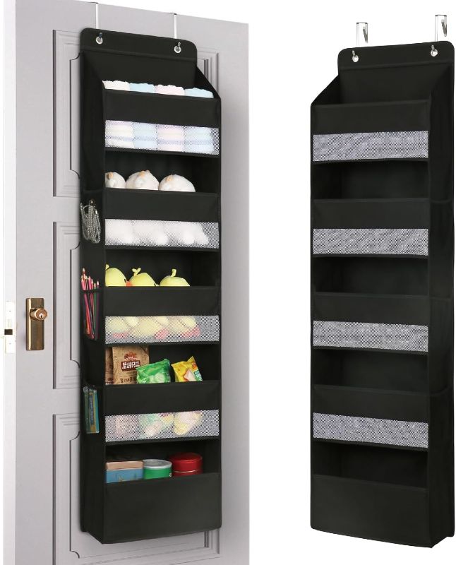 Photo 1 of Heavy Duty Over Door Organizer, Large Wall Mount Hanging Organizer Storage, Closet Bathroom Nursery Bedroom Dorm, Toys Cosmetics Sundries and Baby Essentials,(Black)
