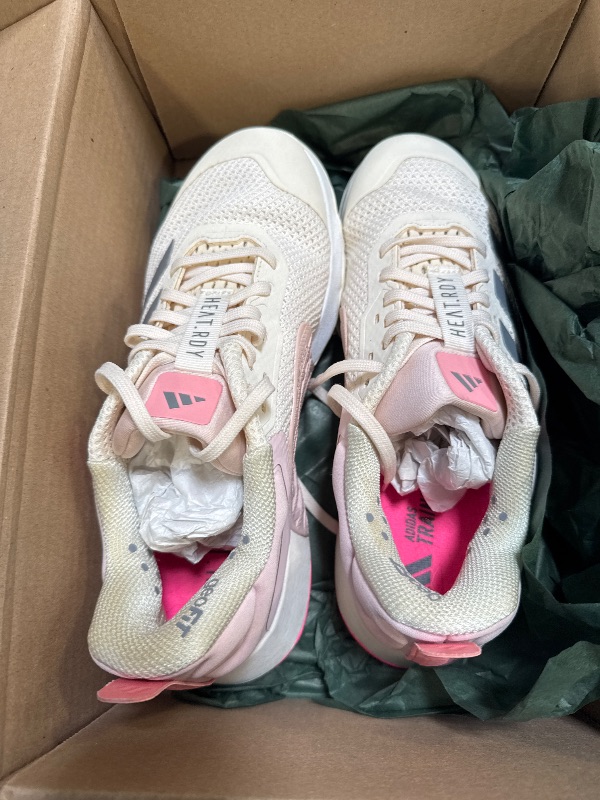 Photo 1 of adidas Women's Dropset 3 Training Sneaker, Chalk White/Iron Metallic/Semi Pink Spark, 8.5