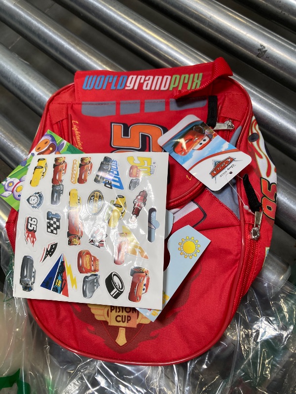 Photo 1 of Disney Cars Backpack with Lunch Box for Preschool Toddler Boys Girls - 11" Mini Backpack Bundle with Lunchbox and Stickers