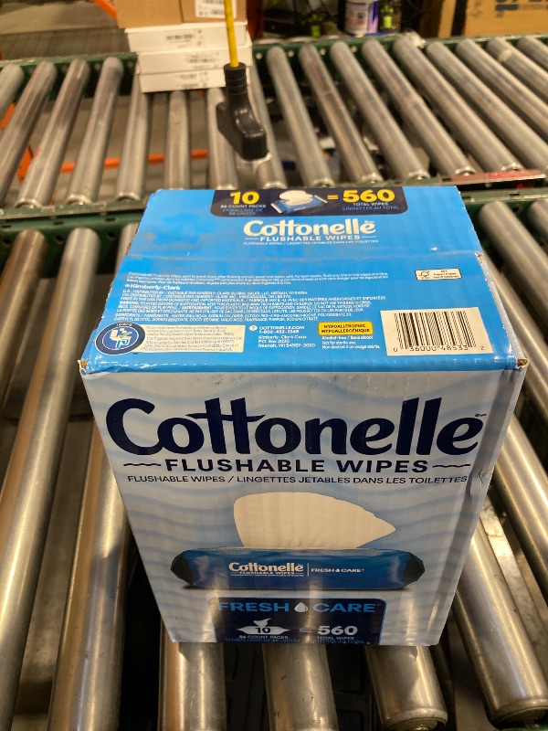 Photo 1 of Cottonelle Freshfeel Flushable Wet Wipes - One Box of 560 Wipes (10 Packs of 56 Pieces)