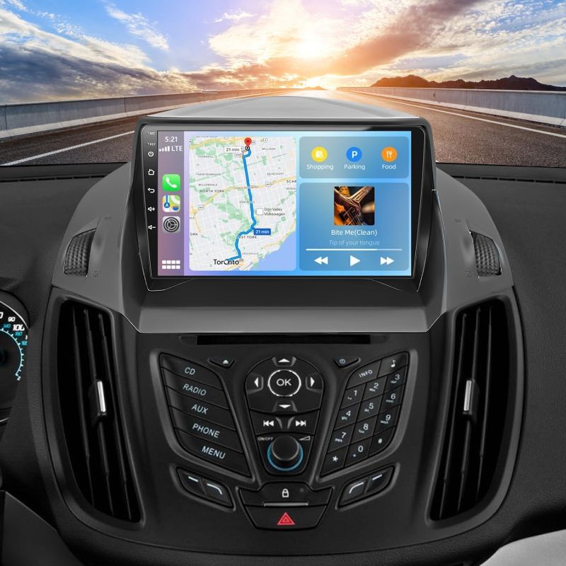 Photo 1 of 9 Inch Android 13 Car Stereo for Ford Escape 2013 2014 2015 2016 HD Touchscreen Car Radio Double Din w/Wireless Carplay Android Auto GPS Bluetooth WiFi SWC Backup Camera Mic, 2+32G