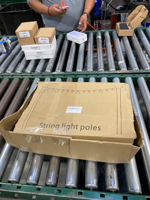 Photo 1 of 7 Pack 10 FT String Light Poles,Metal with Fork Lights Poles for Outdoor String Light, Rustproof Heavy Duty for Outside Garden,Patio,Wedding,Backyard,Deck,Party