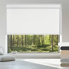 Photo 1 of Cordless 100% Blackout Roller Window Shades Custom Pull Down Door Blinds, Easy to Install up and Down Blinds for Windows