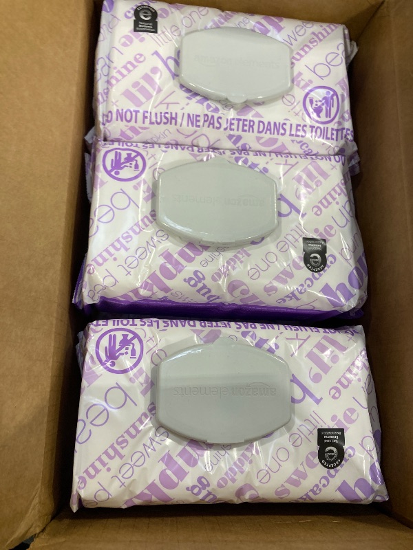 Photo 1 of Amazon Elements Baby Wipes, Sensitive, 810 Count, Flip-Top Packs, Pack of 9