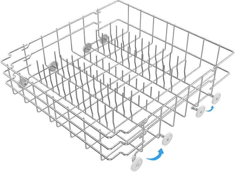 Photo 1 of UPGRADED 808602302 Dishwasher Rack Replacement Parts-304 Stainless Steel Compatible with Electrolux Kenmore Frigidaire Dishwasher Lower Rack Assembly with 154174501 Wheels, 154432601 Bottom Dishrack