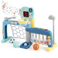 Photo 1 of Costway Toddler Sports Toys 5-in-1 Basketball Soccer Bowling Baseball Golf with Lights