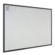 Photo 1 of 3'x4' JILoffice Cork Linen Bulletin Board Black Aluminum Frame Wall Mounted Board Memo Pin Board