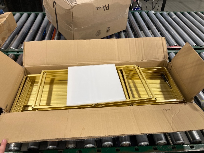 Photo 1 of 10 pcs Flower Stand Rack Gold Metal Vase Column Geometric Centerpiece Stand