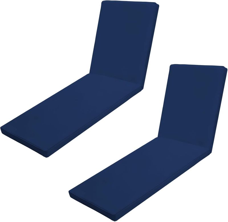 Photo 1 of Outdoor Chaise Lounge Cushions for Patio, 71"x22"x3" Lounge Chair Cushions, Waterproof Replacement Seat Cushions for Outdoor Furniture 2 PCS