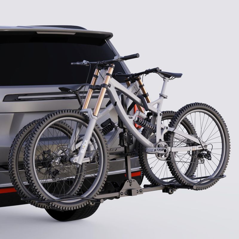 Photo 1 of TANX Bike Racks for Ebikes,Fat Tire Bike Rack for Tow Hitch 2-Bike 160 lbs Capacity,Hitch Bike Rack for Heavy E Bike, Wobble Free Smart Tilting Folding Bicycle Car Racks for Standard, 2 inch Receiver