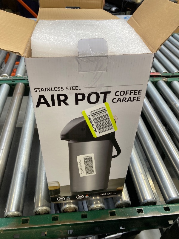 Photo 1 of Airpot Coffee Carafe for Keeping Hot - 85 OZ / 2.5L Large Coffee Dispenser with Pump - Insulated Stainless Steel Thermos Urn for Hot Drinks Water Tea Chocolate - Thermal Beverage Dispenser for Parties