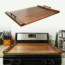 Photo 1 of Noodle Board Stove Cover - Acacia Wood Stove Top Cover – Large Wood Cutting Board - Stove Top Covers for Electric Stove - Countertop Saver - Charcuterie Tray - Serving Board - Rustic Kitchen Decor