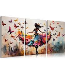 Photo 1 of Abstract Ballerina Painting on Canvas Ballet Dancer Wall Art Dancing Girl Painting Modern Art for Living Room Office