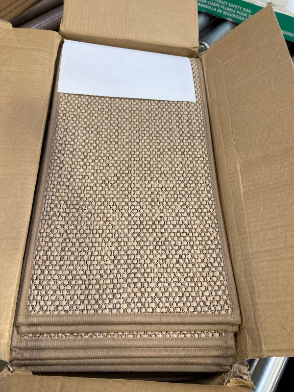 Photo 1 of Seloom 9" x36" Stair Treads Non Slip Carpet for Wooden Steps Indoor, Peel and Stick Extra Wide Stair Tread Step Pads with Reusable Adhesive for Dogs Kids Elders, Machine Washable, 15 Pack, Beige