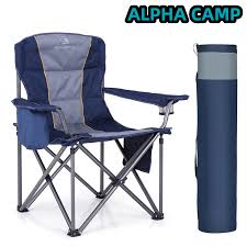 Photo 1 of ALPHA CAMP Folding Camping Chair with Cooler Bag Side Pocket Heavy Duty Portable