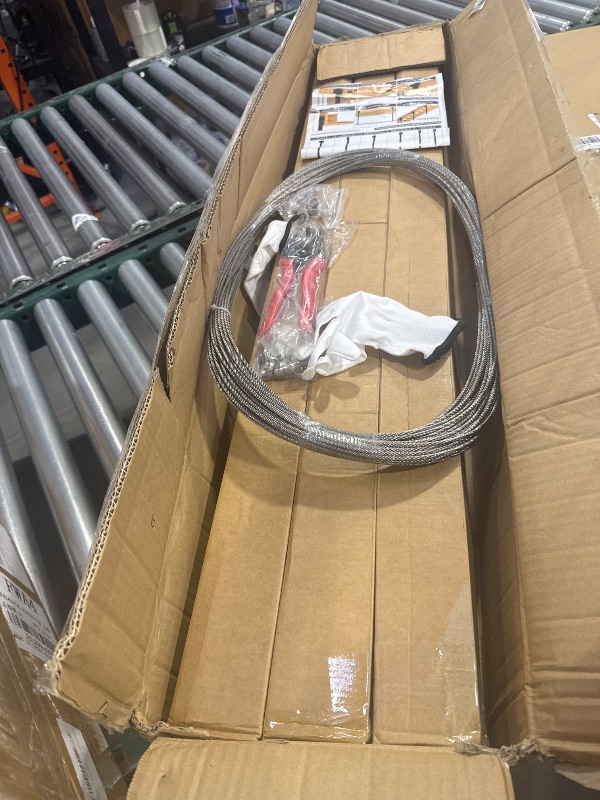 Photo 1 of 3 Pack One-Stop Side Mount Stair Cable Railing Post Kits 44" for 36"/42" Railing System, Left Side Stair Post Kit Include 3 Pack Stair Posts, 151ft Cable, 22 Cable Tensioner, 22 Angle Washers
