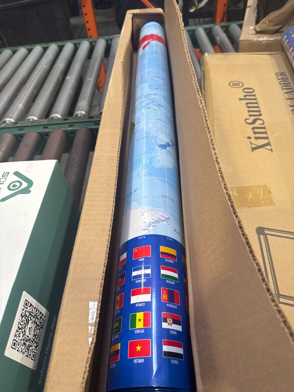 Photo 1 of Giant World Map - Mega Map of the World - Laminated - 46" x 60" [Blue]

