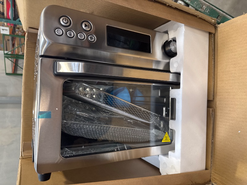 Photo 1 of HYSapientia Air Fryer Toaster Oven Combo, 26Quart 10-in-1 Extra Large Countertop Convection Oven with LED Display Knob Control, 1800W Stainless Steel, Less Oil, Faster Cooking,7 Accessories+Recipe
