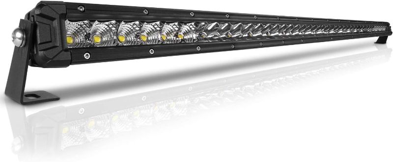 Photo 1 of 42 Inch LED Light Bar Single Row Flood & SpotBeam Combo 40000LM Off Road LED Light Bar Driving Light for Pickup SUV ATV UTV Truck Roof Bumper
