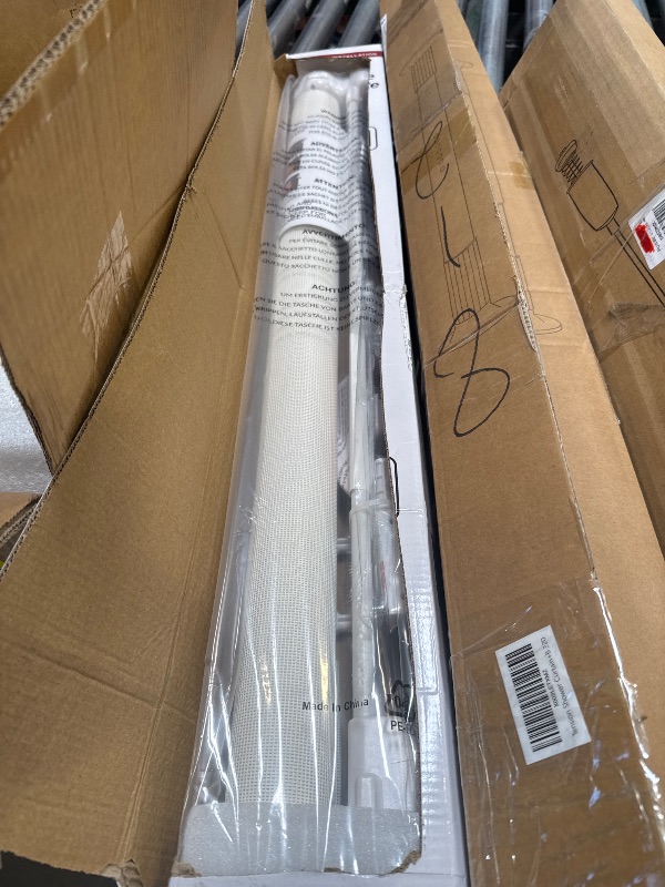 Photo 1 of BETERTEK Weatherproof Outdoor Retractable Baby Gates, 55" Wide, White, PVC Mesh, Suitable for Babies & Dogs, One-Handed Operation, Wall Mount with Baseboard Adjustment
