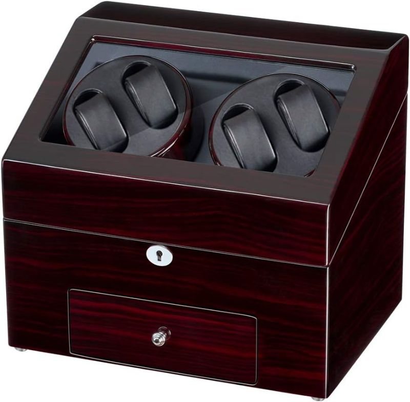 Photo 1 of JQUEEN Automatic Wood Watch Winder Display Box 4+9 Storages
