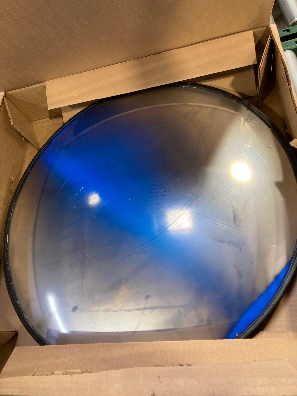 Photo 1 of 26” Outdoor Acrylic Convex Mirror/Plastic Back – Round Safety Mirror for Driveways, Stores, Warehouses & Wall Mount – Wide-Angle View – Model OC2600-convex mirror backing is either gray or black
