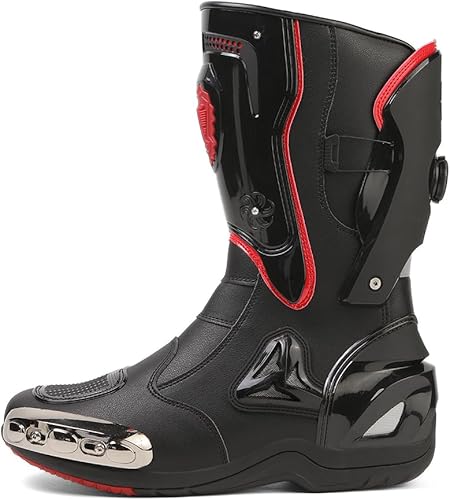 Photo 1 of Motorcycle Riding Boots Motorcycle Leather Boots for Women and Men Protection Anti Slip Racing Sports
 Size 46