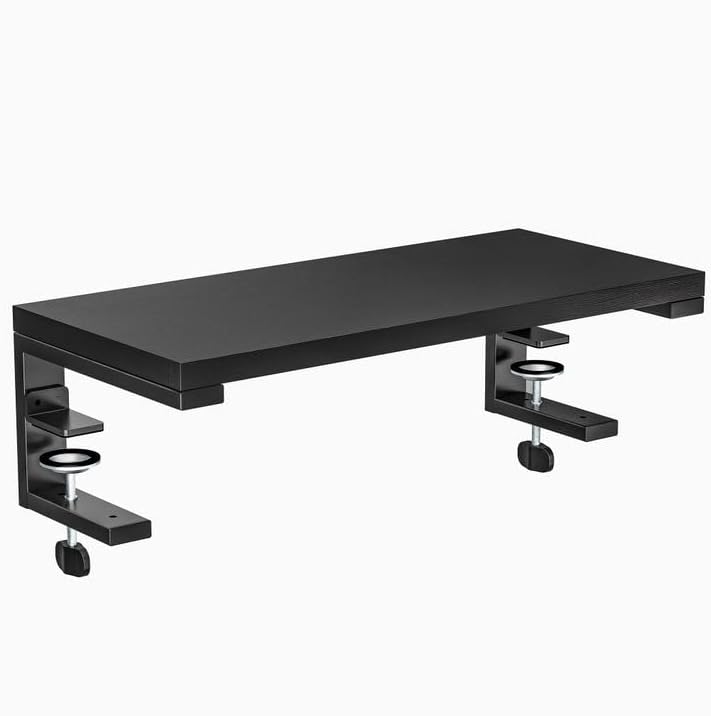 Photo 1 of 22 inches Desk Extender Shelf, 22"x 9.8" Versatile Clamp on Desk Shelf, Heavy Duty Desktop Organizer for Gaming and Office Accessories, Black
