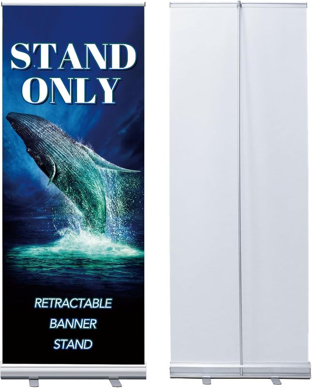 Photo 1 of YOSUGRA Retractable Banner Stand Only- 23"x64" Aluminum Roll Up Holder for Trade Shows, Store Sign, Weddings & Events - Portable Exhibit Display