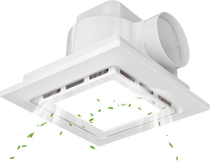 Photo 1 of Bathroom Exhaust Fan with Light 10x10 IN Panel, Mounting Opening 8.3x8.3 IN 130CFM Ultra Quiet 1.0 Sone Exhaust Fan with 1500lm 6000K Light Ventilation Fan Combo for home, office etc
