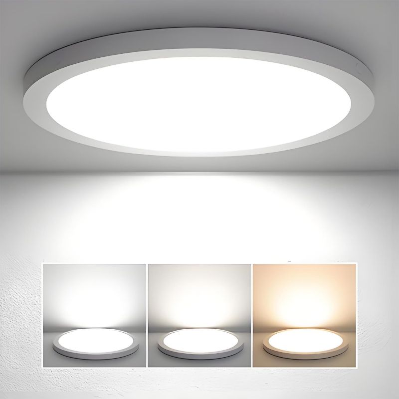 Photo 1 of 2 Pack 18 Inch Round LED Ceiling Light with Triac Dimming & 3 CCT Options (3000K/4000K/6500K)- 36W Super Slim Flush Mount Panel for Bedroom, Kitchen, Hallway, Garage & Office
