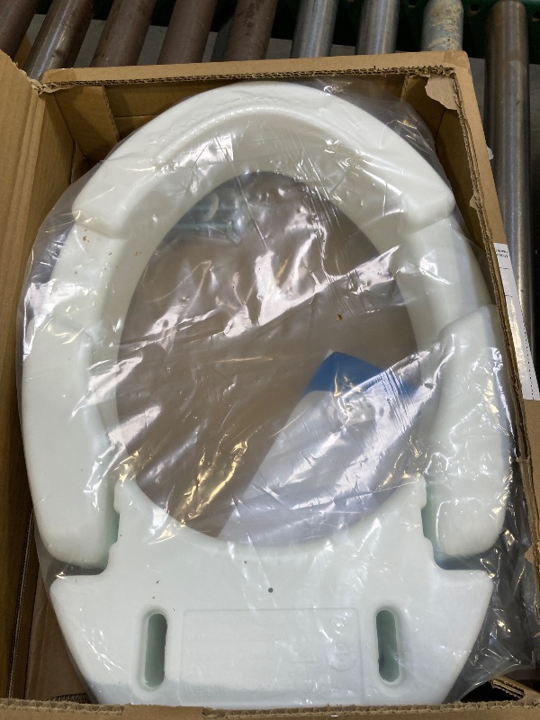 Photo 1 of Carex Elongated Hinged Toilet Seat Riser, Adds 3.5 Inches of Height to Toilet, 300 Pound Weight Capacity, Raised Toilet Seat
