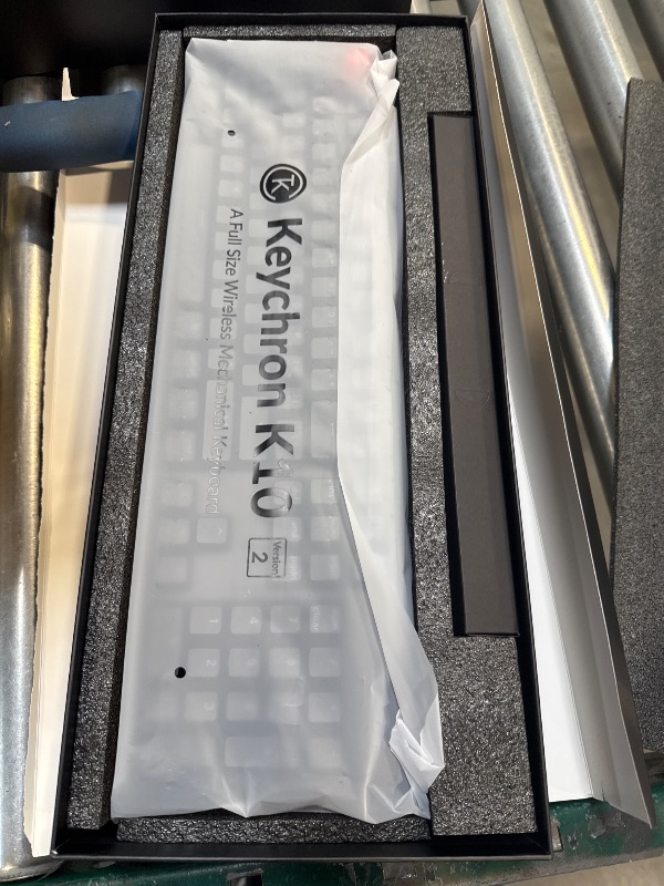 Photo 1 of Keychron K10 Version 2 Full Size 104 Keys Bluetooth Wireless Mechanical Gaming Keyboard for Mac Windows with Keychron Super Brown Switch White LED Backlight/USB C Wired Computer Keyboard

