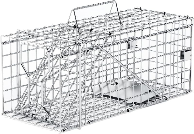 Photo 1 of Heavy Duty Squirrel Trap Humane Animal Live Cage, Small Rabbits Trap No Kill Live Catch and Release One - Reusable,Chipmunks,Squirrels,Weasel and More Rodents Humane Traps for Indoors and Outdoors Use
