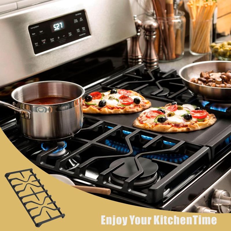 Photo 1 of zcafmf WB31X27151 & WB31X24736 Cast Iron Stove Grate Set, Premium Replacement for GE Gas Range Models, Ideal for Surface Burner Side Grate and Gas Cooktop Parts, Durable Cast Iron Construction -1 Pack
