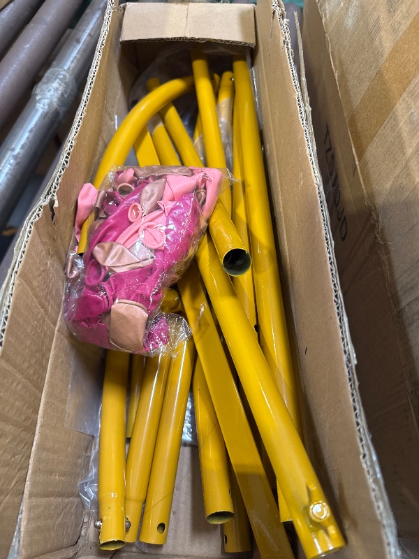 Photo 1 of 6FT Arch Backdrop Stand for Party, Wedding Arch Stand for Ceremony Birthday Party Baby Showers Photo Booth Easy Assembly Supports Flowers Balloons and Decor,Gold Short