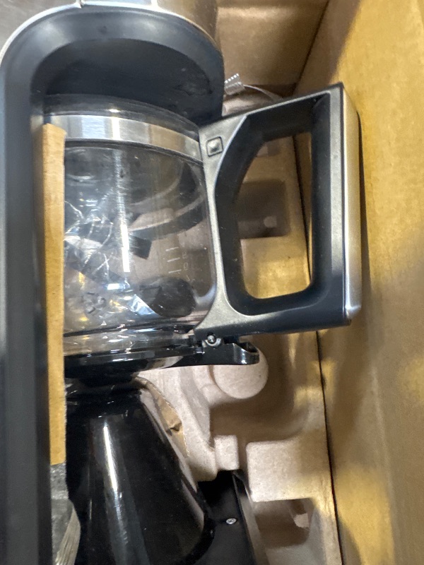 Photo 1 of Drip Coffee Maker with Built-in Grinder, 10-Cup Coffee Machine with 24-Hour Delay Timer, Touch Screen, Self-Cleaning, Reusable Filter, 1.5L Removable Water Tank, Warming Plate, Silver
