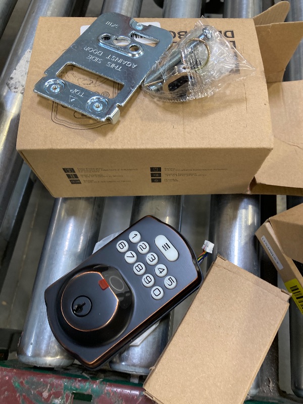 Photo 1 of Veise Fingerprint Door Lock with 2 Lever Handles - Keyless Entry Door Lock, Electronic Keypad Deadbolt, Digital Smart Code & Front Handle Sets, Auto-Locking, Easy Installation, Oil Rubbed Bronze
