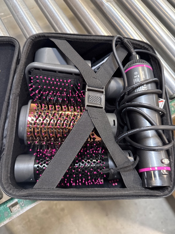 Photo 1 of Hair Dryer Brush, 4 in 1 One Step Professional Hot Air Brush for Curling Drying Straightening Combing, [Ceramic Coating][Negative Ion] Volumizing Blow Dryer Brush