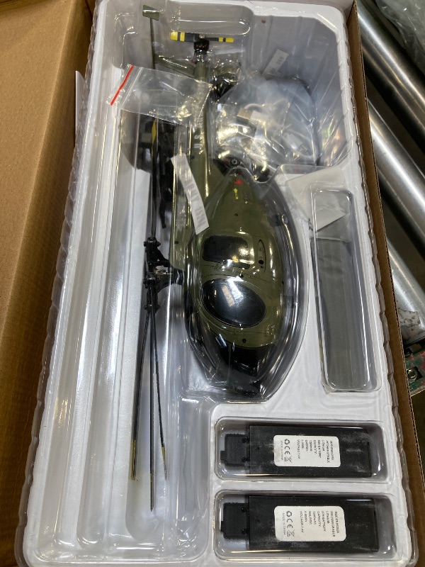 Photo 1 of FOR PARTS ONLY // Ssccgym 335MM MD500 C189 Remote Control Helicopter Add Optical Flow Positioning RC Aircraft 2Batteries RC Heli Single Rotor No Ailerons Maintain Altitude Hover Green RTF