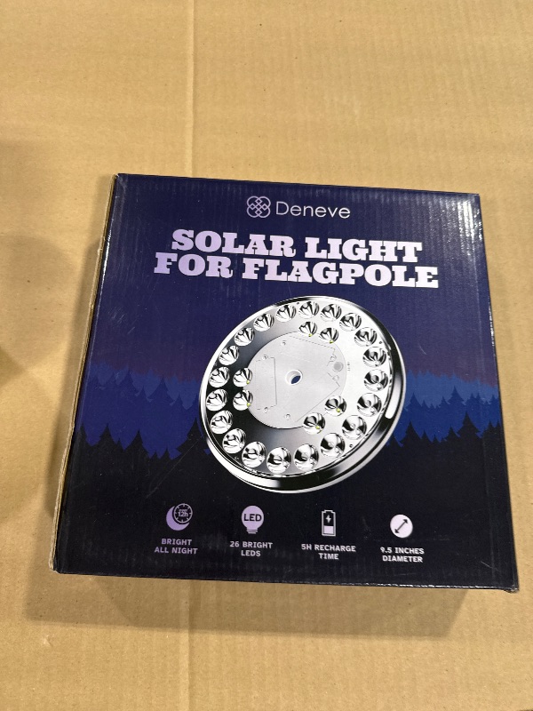 Photo 1 of Solar Post Light Accessory – 26 LED Disc Topper, 1300 LM Brightness, Fits Most Outdoor Lamp Posts & Flagpoles, Weatherproof, Easy Installation