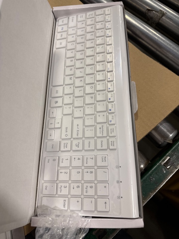 Photo 1 of Wireless Keyboard and Mouse Ultra Slim Combo, TopMate 2.4G Silent Compact USB 2400DPI Mouse and Scissor Switch Keyboard Set with Cover, Batteries Included, for PC/Laptop/Windows/Mac - White